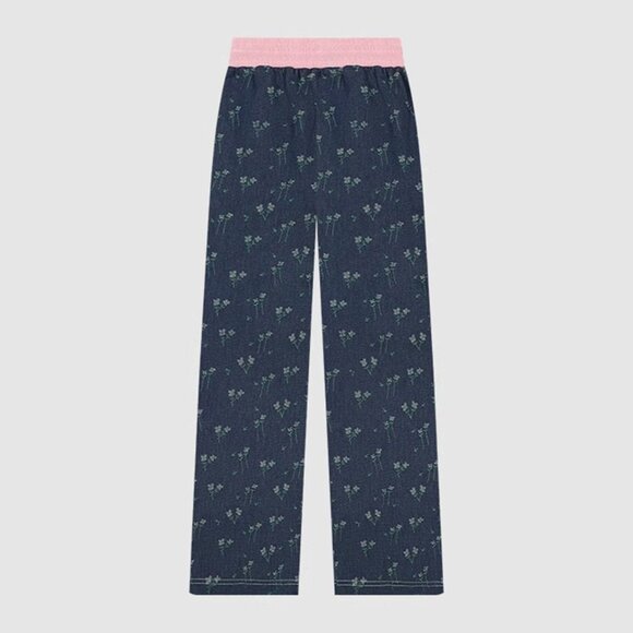 B.Sure Contrast Color Straight Casual Trousers - Picture 2 of 4